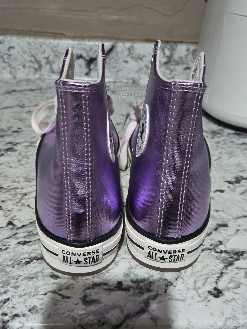 Converse Big Kids Metallic Purple High-Top Sneakers NEW!!!